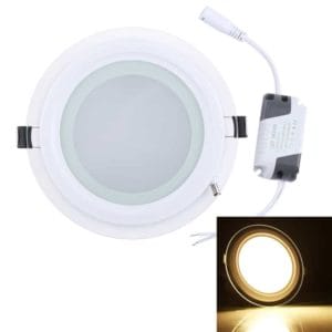 12w 16cm round glass panel light lamp with led driver