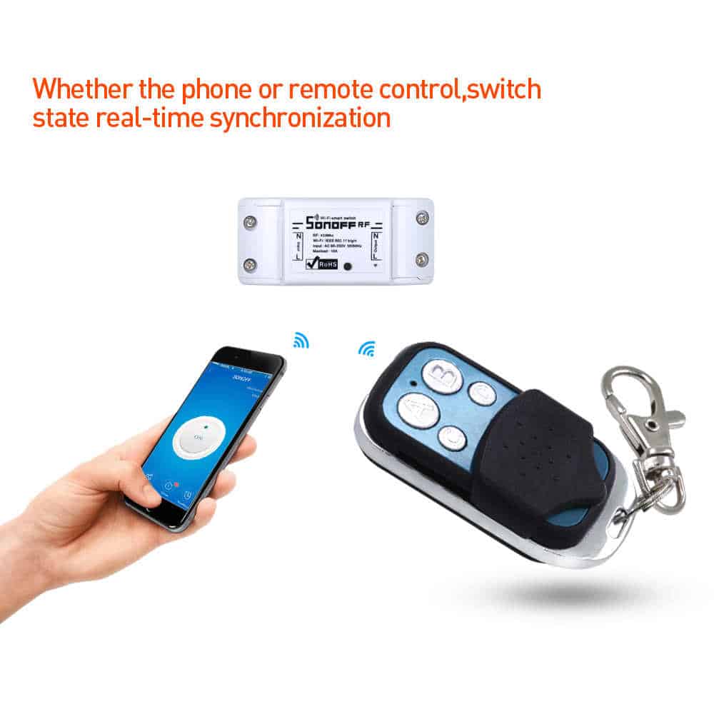 sonoff control key 433mhz remote control 4 channel wireless smart rf control electric gate door smart remote fob controller