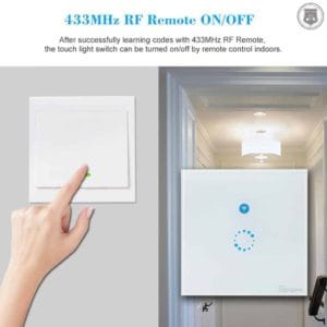 sonoff t1 eu ac90v 250v 600w smart wifi wall touch light switch 1 gang touch/wifi/433 rf/app remote smart home controller work with alexa 2ch