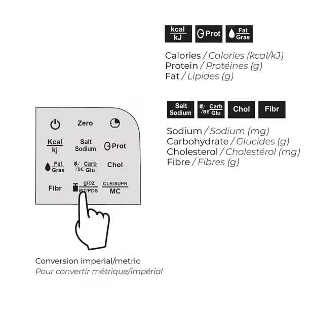 starfrit nutritional scale glass platform calculates nutritional intake