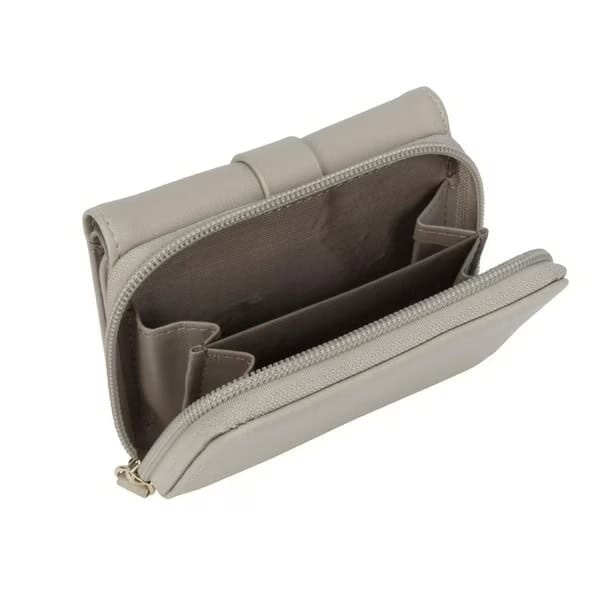 time and tru carol back zip around trifold wallet