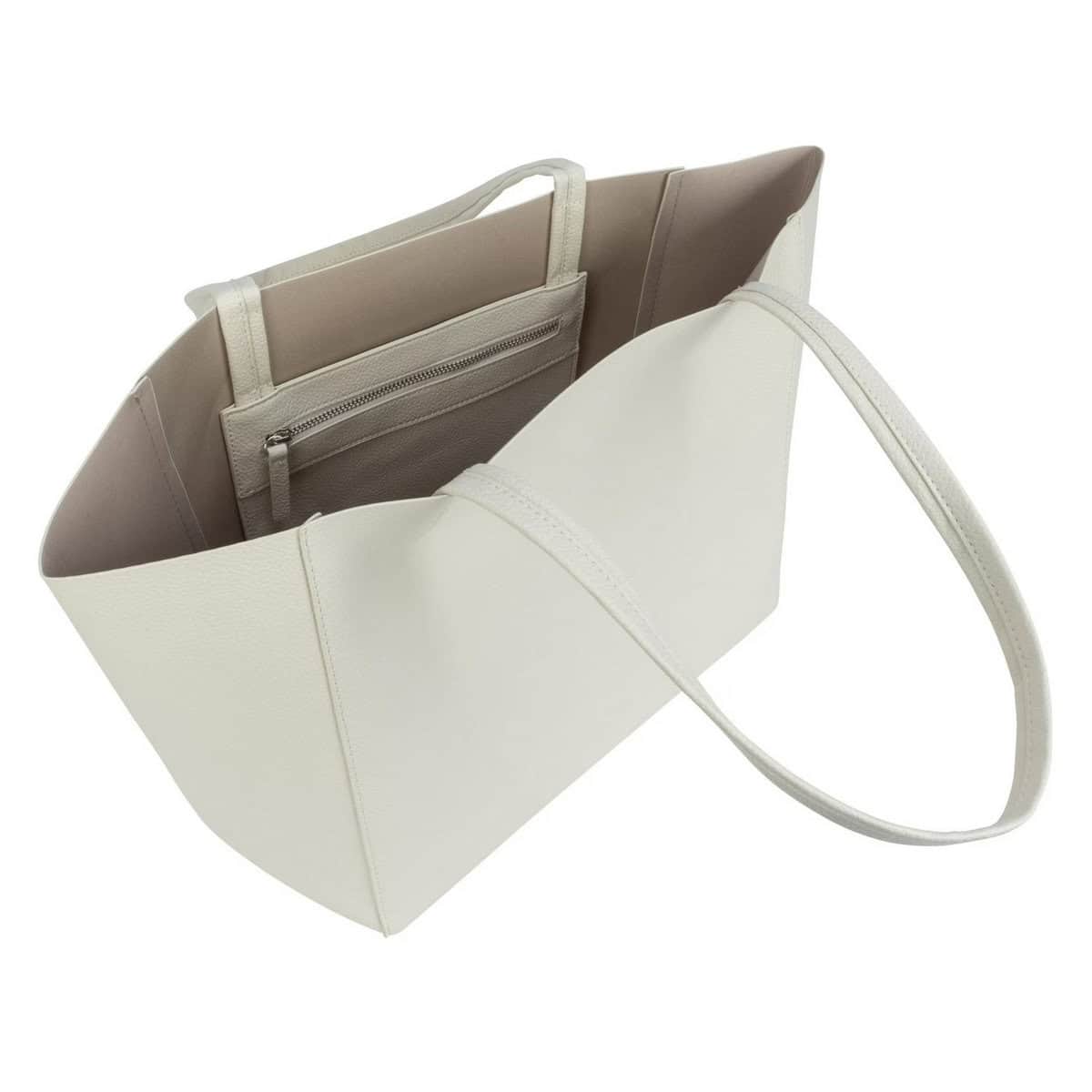 soft tote chic handbag color white