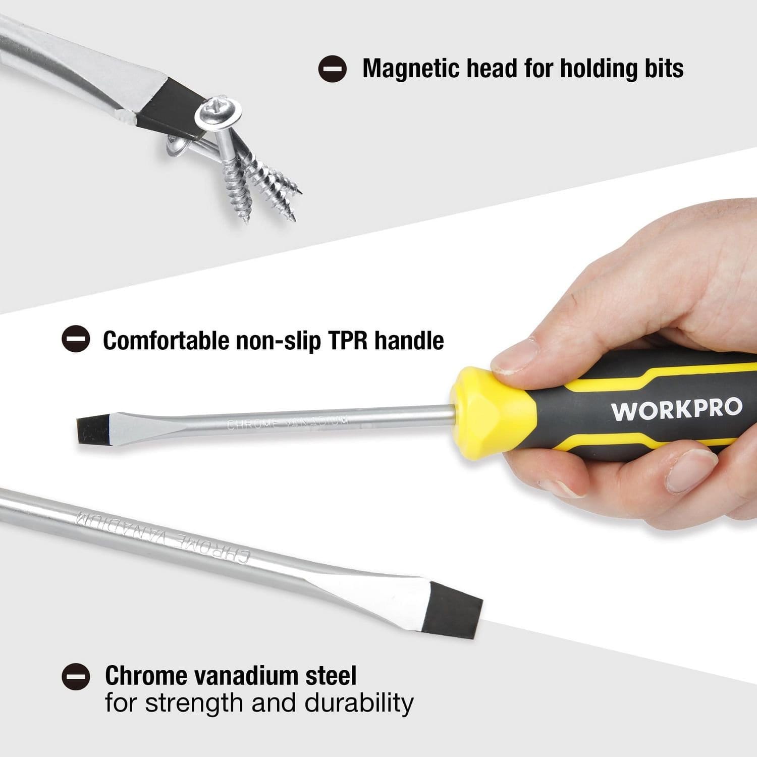 workpro slotted screwdriver 3/16 x 3"/75mm