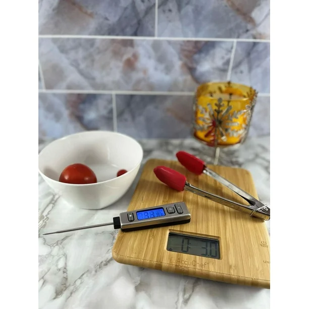 accuchef bamboo kitchen scale, 11lb/5kg capacity