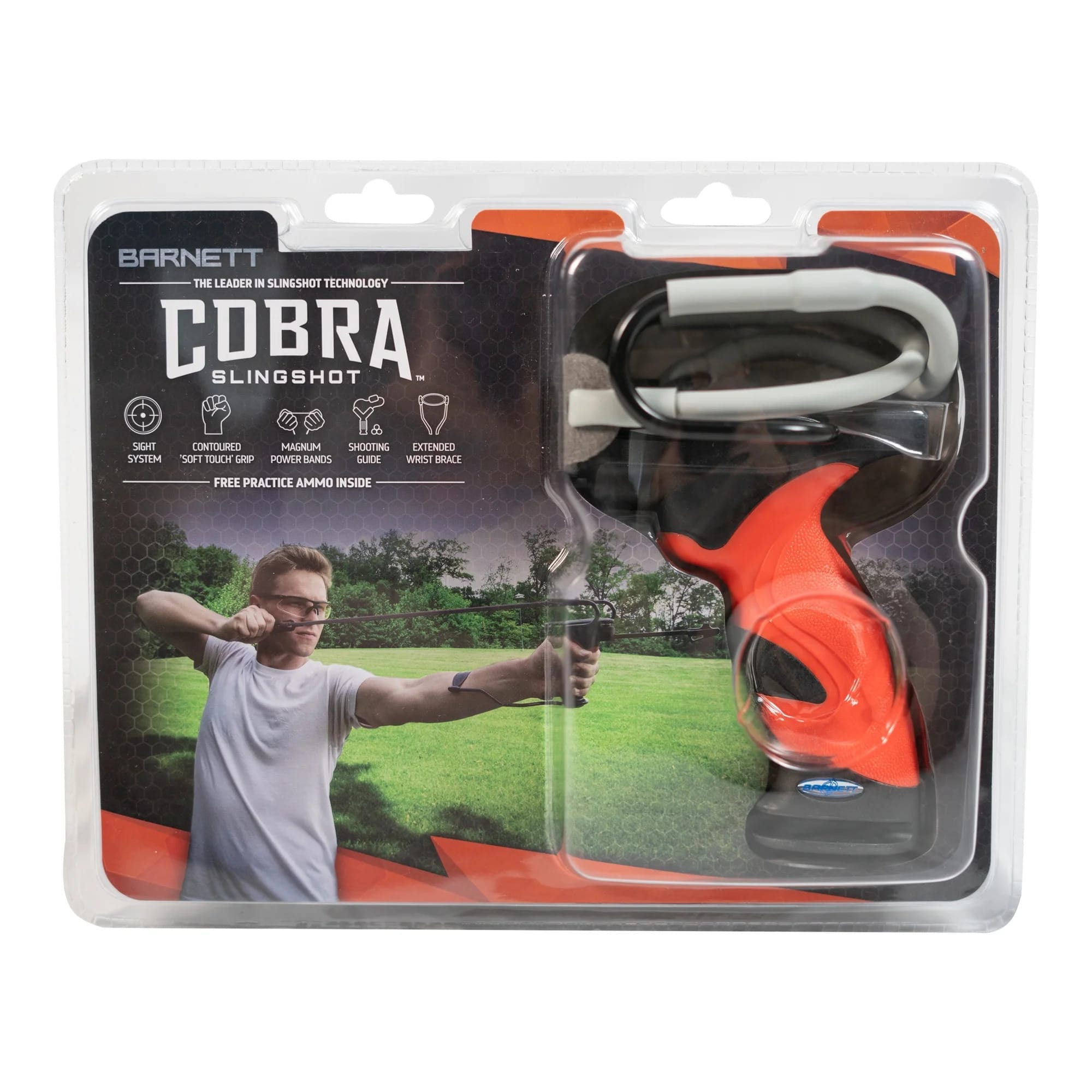 barnett 16043 cobra slingshot with front sight and stabilizer