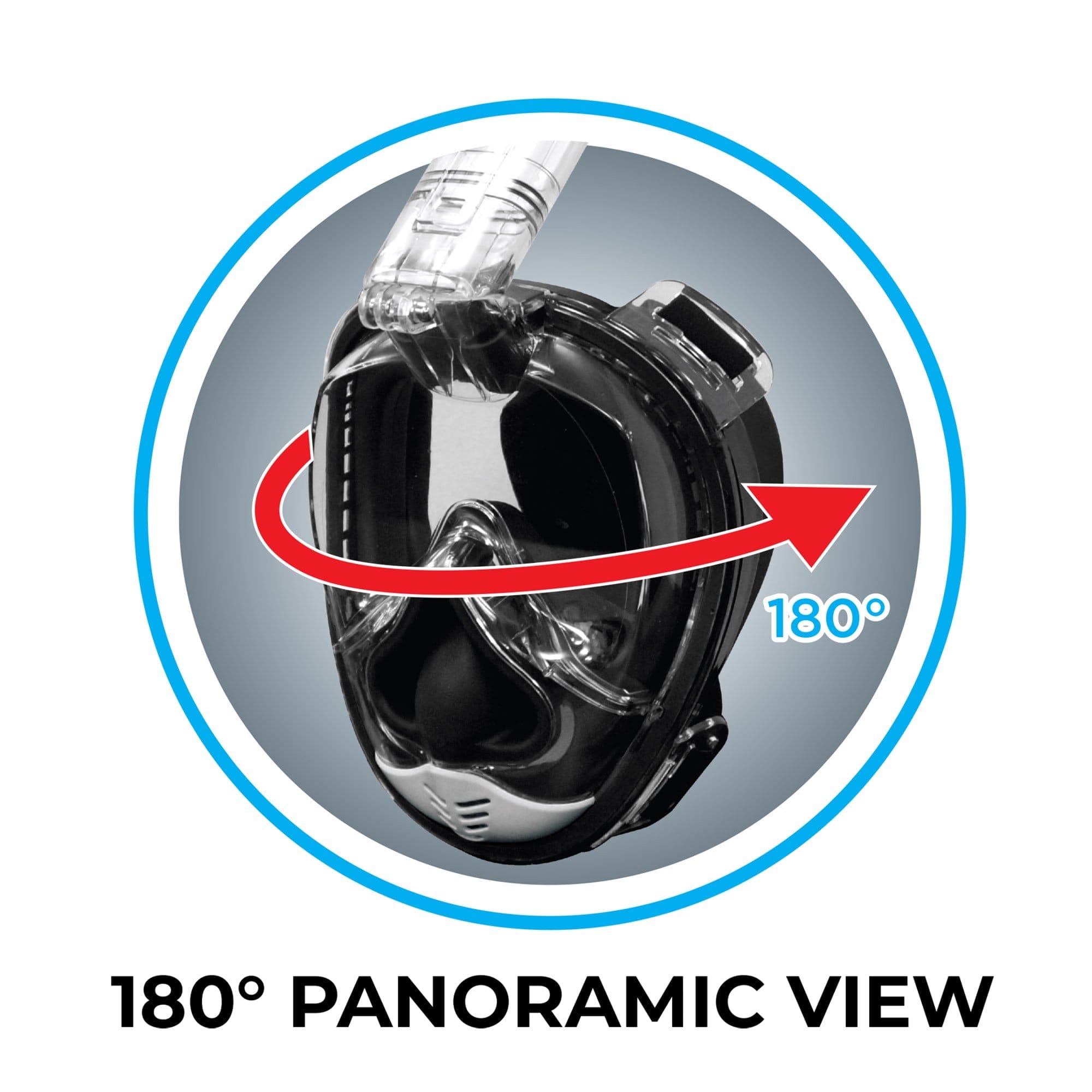 body glove adult aire free breathing swimming diving snorkel mask with gopro mount (black)