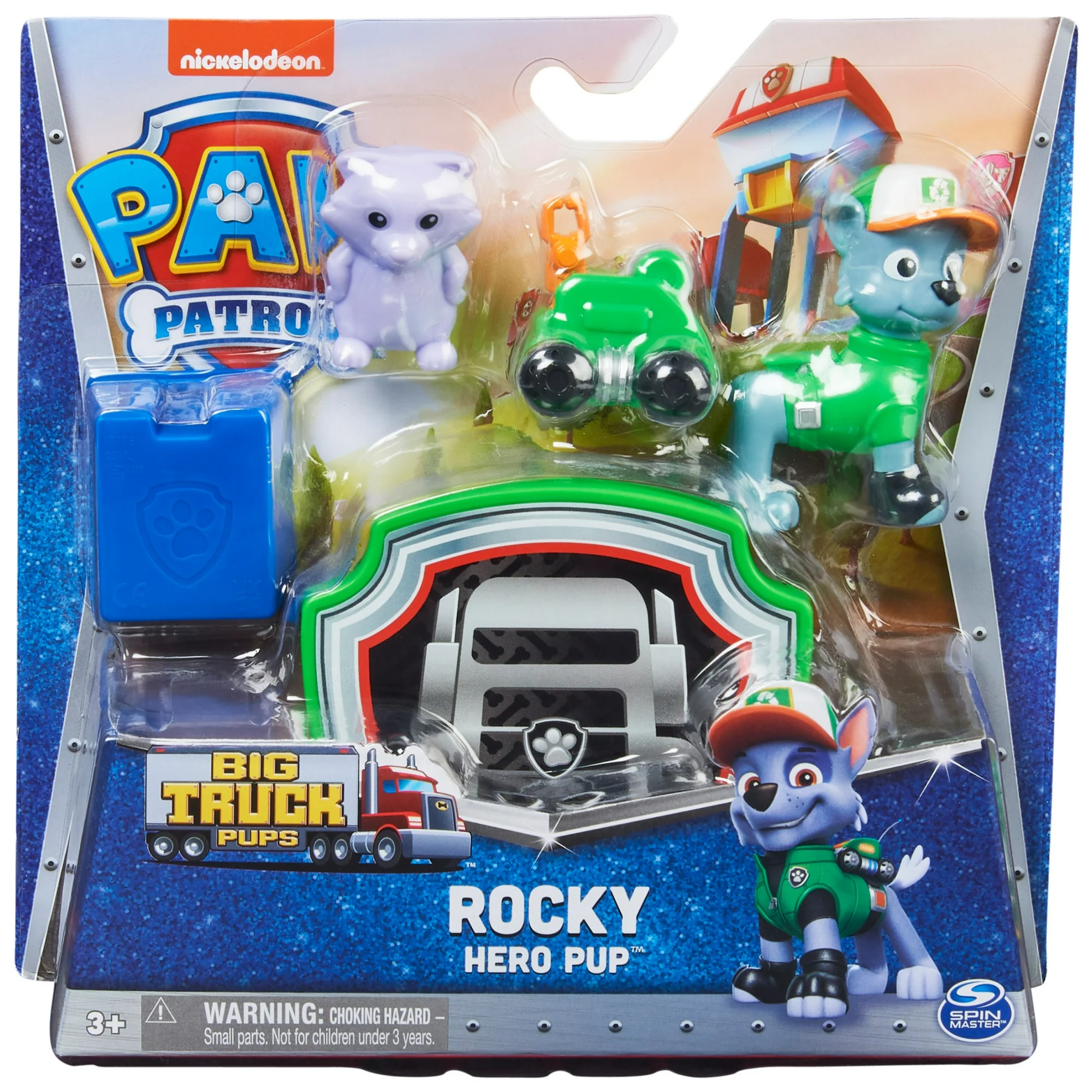 paw patrol, big truck pups rocky 2.5 inch action figure