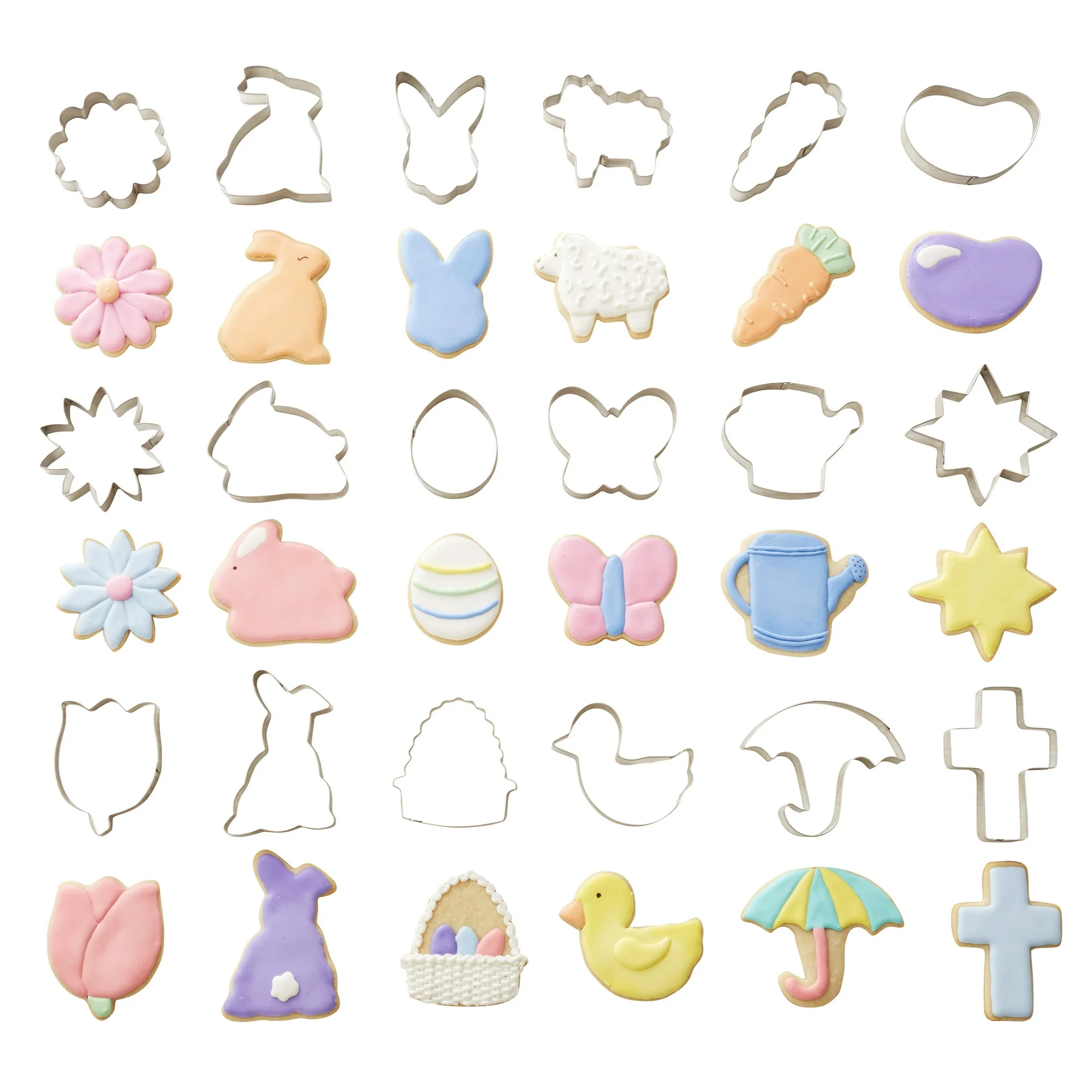 wilton easter cookie cutters set, 18 count tub