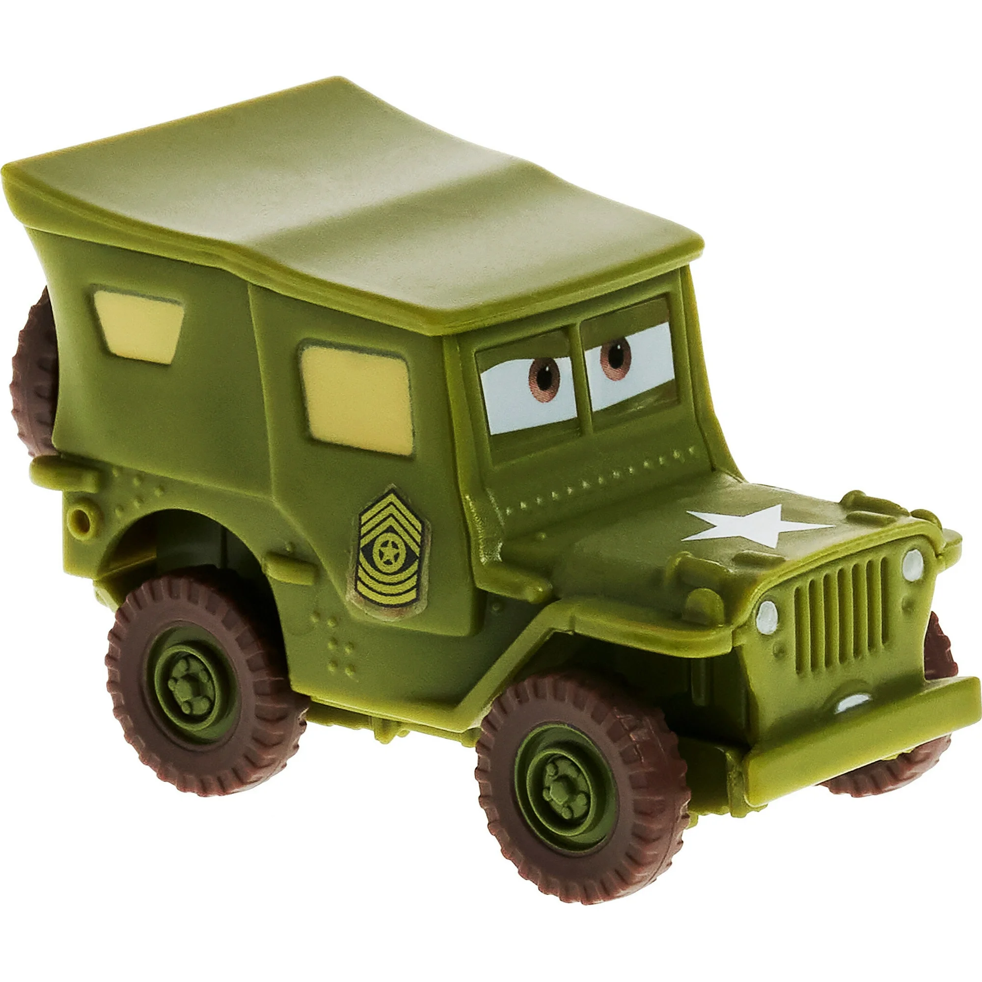 disney pixar cars color changers sarge toy truck in 1:55 scale, water activated