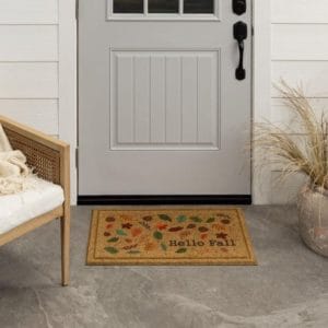 mohawk home hello fall faux coir polyester doormat orange 18" x 30"