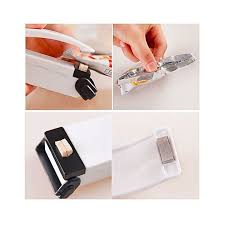 mini portable plastic bag sealer sealing machine multi function (white)