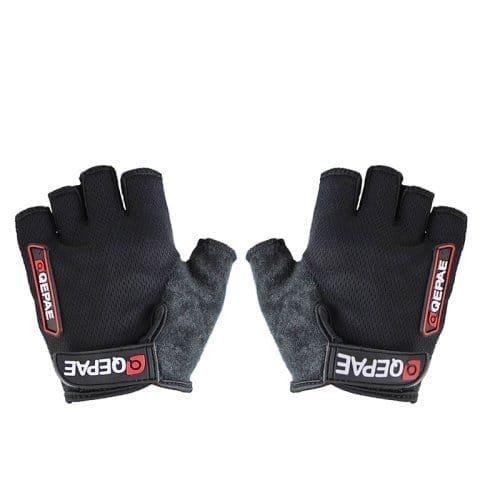 Qepae Cycling Bicycle Half Finger Ultra-breathable Gel Silicone Gloves  Medium (Black)
