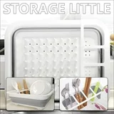 mekbok collapsible dish drying rack portable dish drainer dinnerware organizer kitchen rv campers storage gray