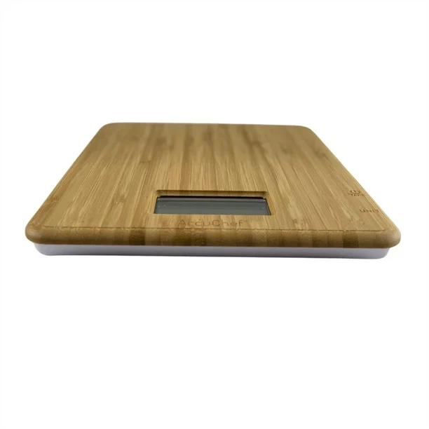 accuchef bamboo kitchen scale, 11lb/5kg capacity