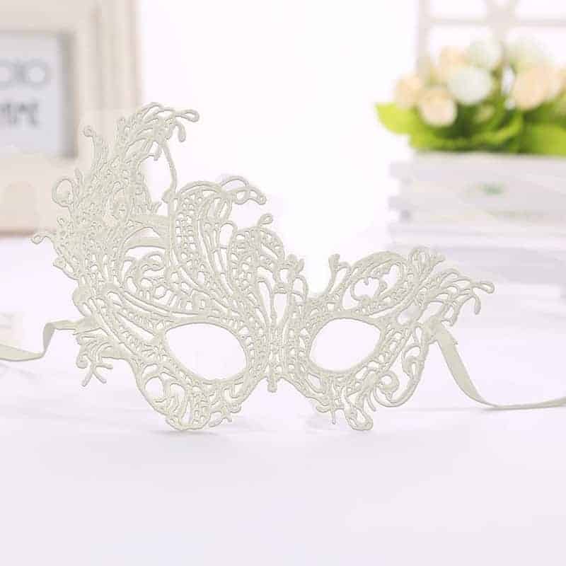 Halloween Masquerade Party Dance Sexy Lady Lace Phoenix Mask (White)