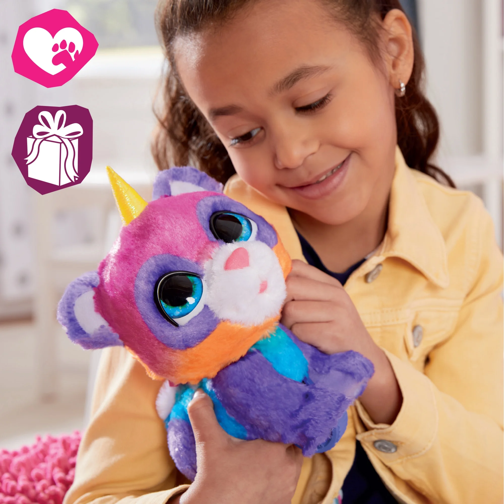 furreal walkalots multicolor pandacorn plush interactive toy, electronic pet