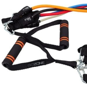 gozone all in one resistance band set – multi colour, includes ankle cuffs