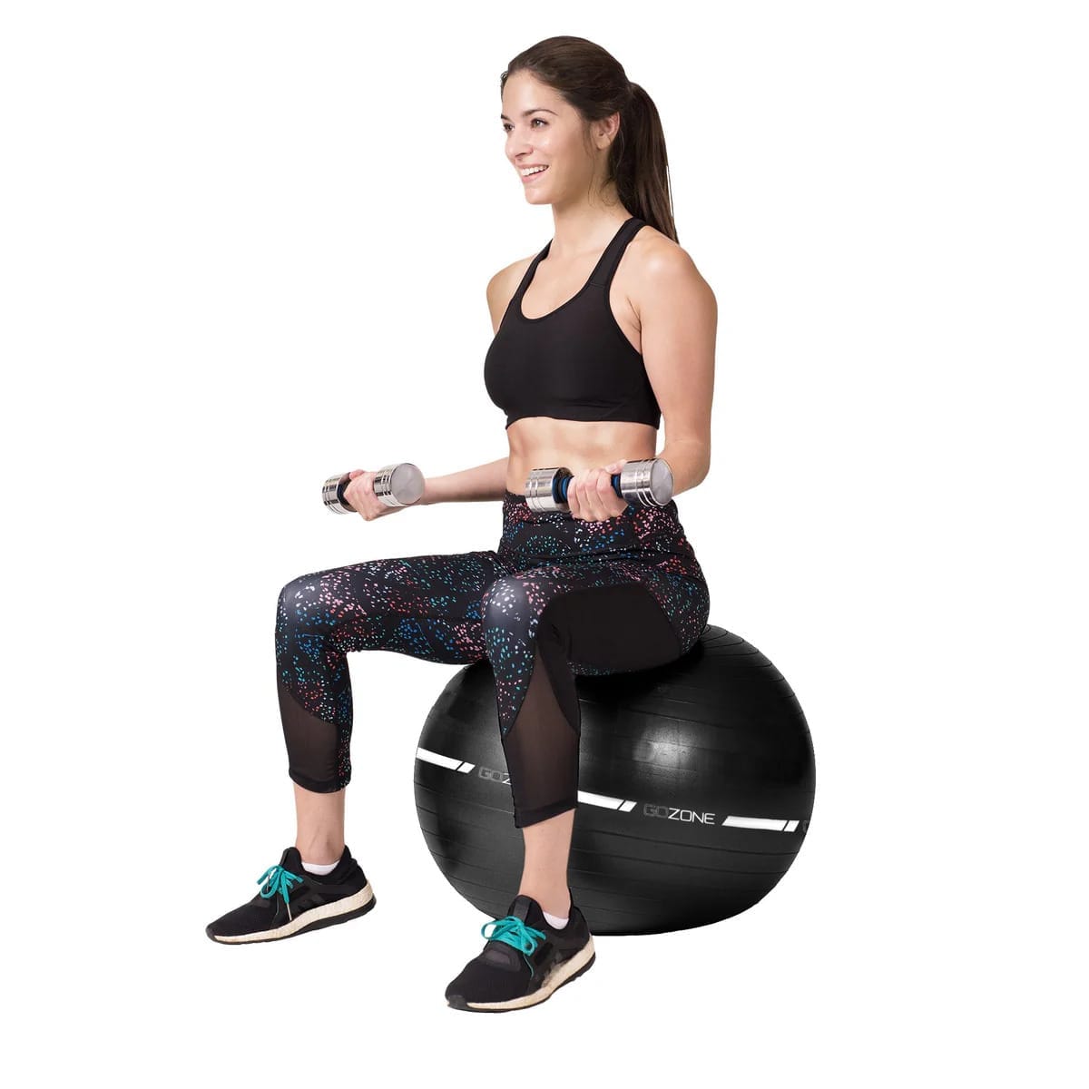 gozone 75cm stability ball – black/white