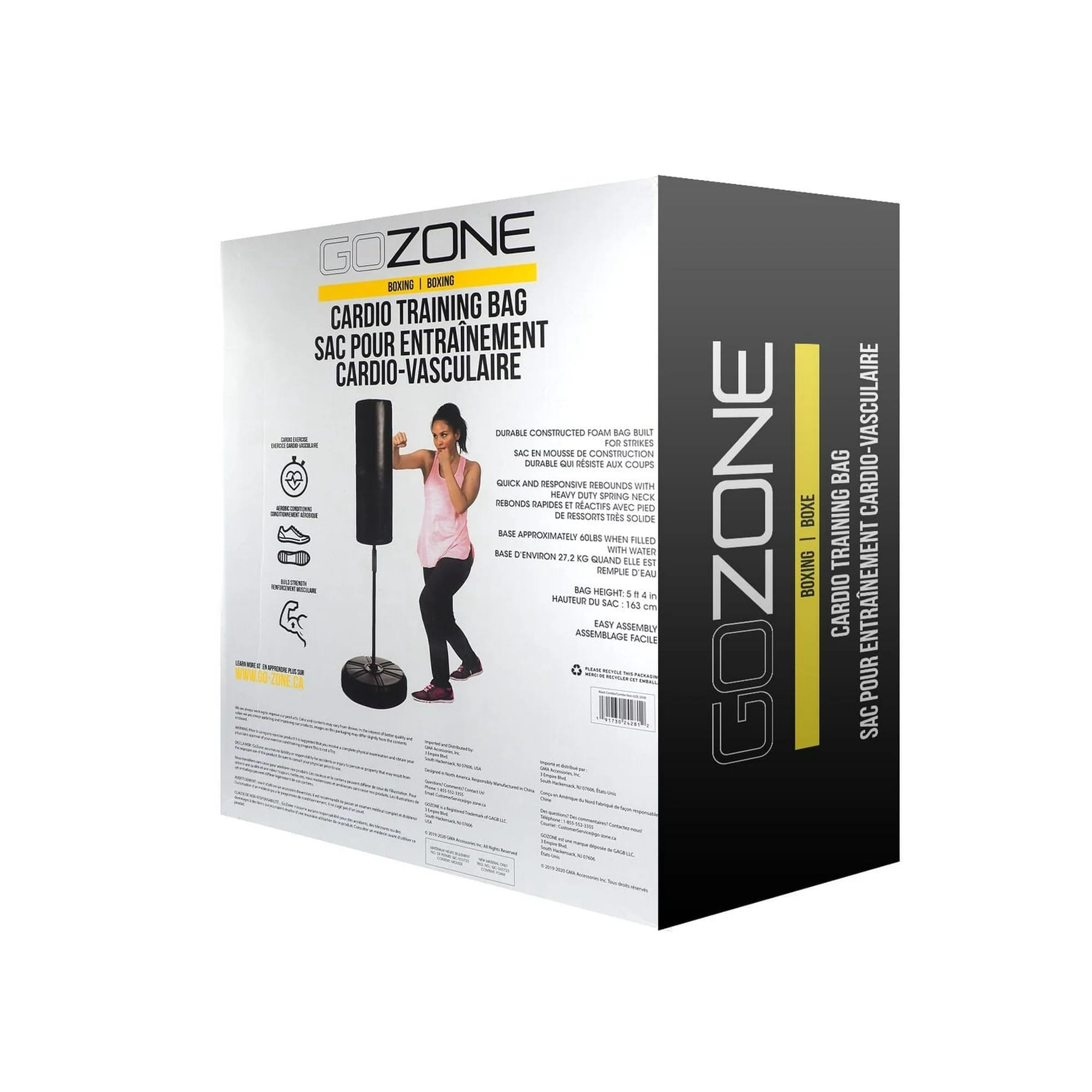 gozone cardio training bag – black, bag height: 5’4”