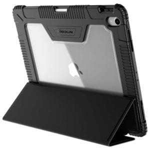 nillkin bumper horizontal flip leather case for ipad pro 12.9 inch (2018) with pen slot black