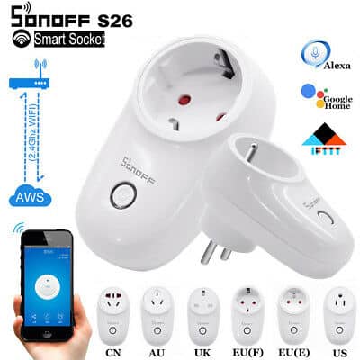 sonoff s26 10a ac90v 250v smart wifi socket us/uk/au/eu wireless plug power sockets eu