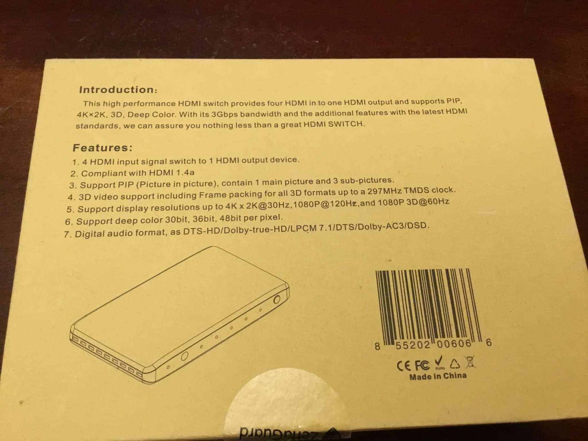 Zettaguard 4K x 2K Multi Port High-Speed HDMI Switch