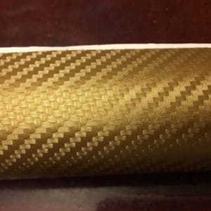 Gold Carbon Fiber Texture Vinyl Wrap Sticker Decal Film Sheet - 12"X60"