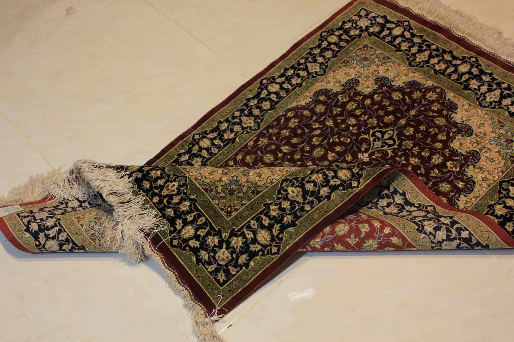 carpet genuine 100% silk handmade, iran (size 80cmx120cm) cpt30