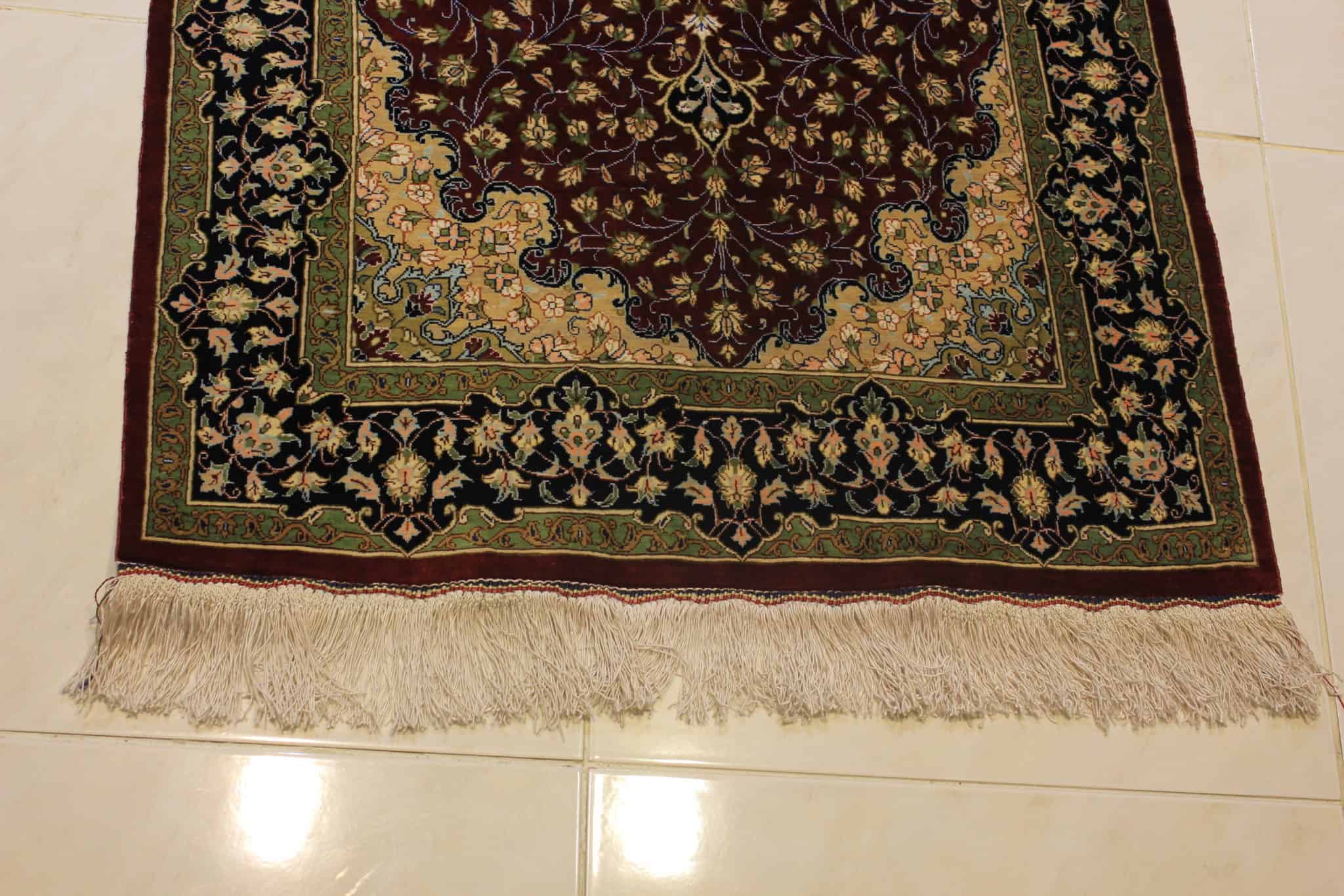 carpet genuine 100% silk handmade, iran (size 80cmx120cm) cpt30