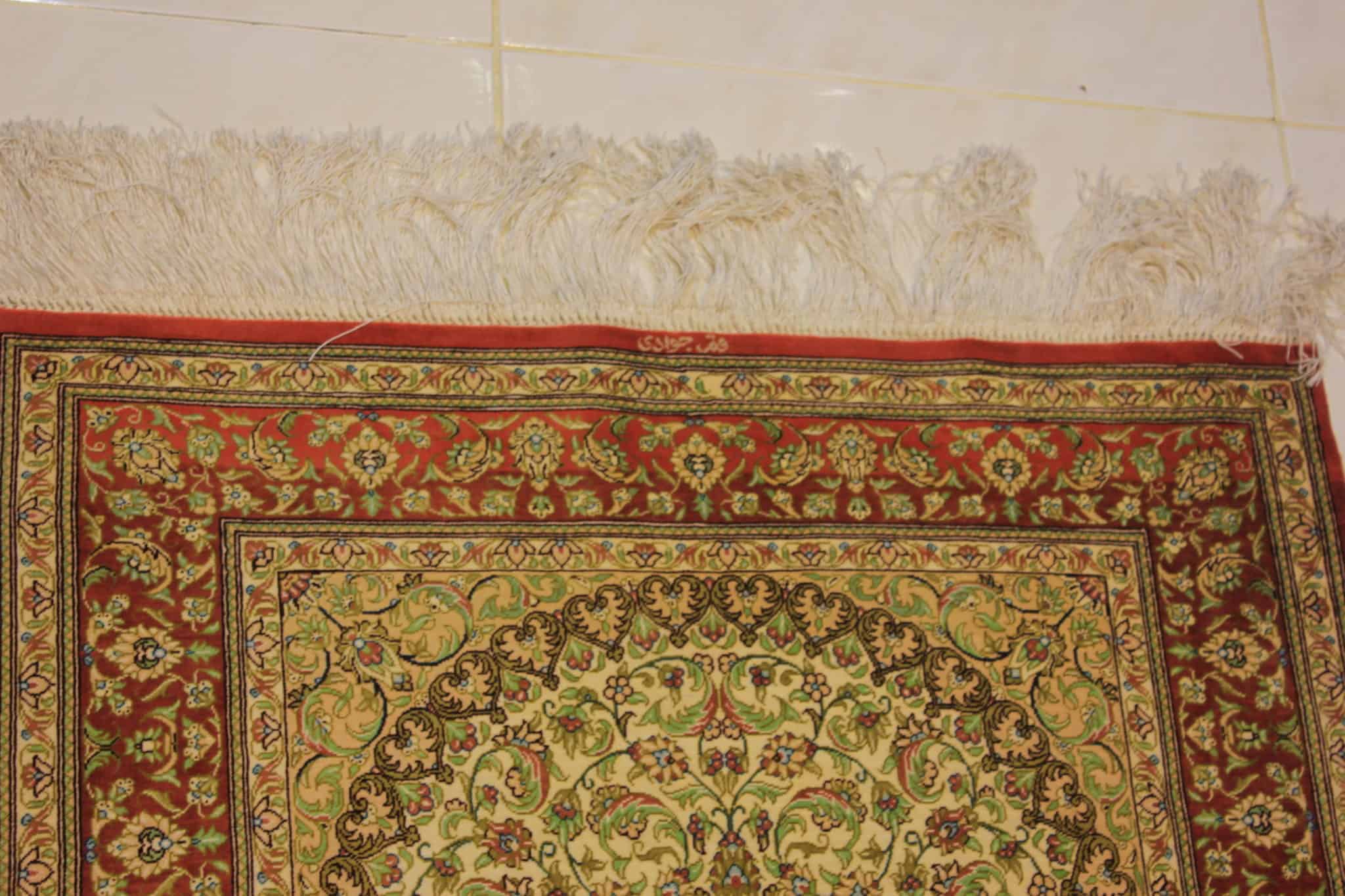 carpet genuine 100% silk handmade, iran (size 80cmx120cm) cpt31