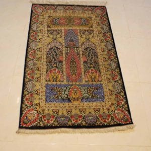 carpet genuine 100% silk handmade, iran (size 80cmx120cm) cpt33
