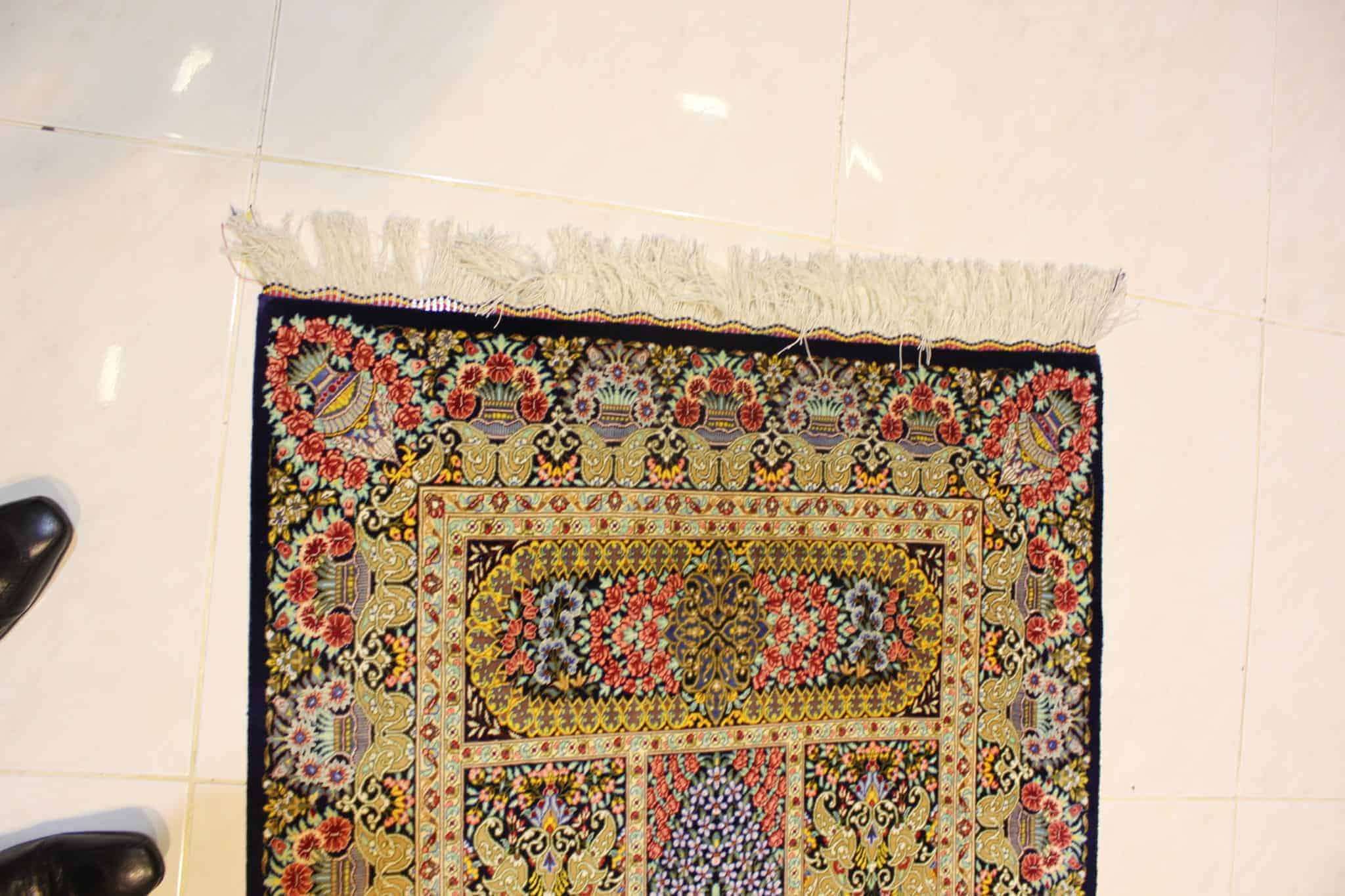 carpet genuine 100% silk handmade, iran (size 80cmx120cm) cpt33