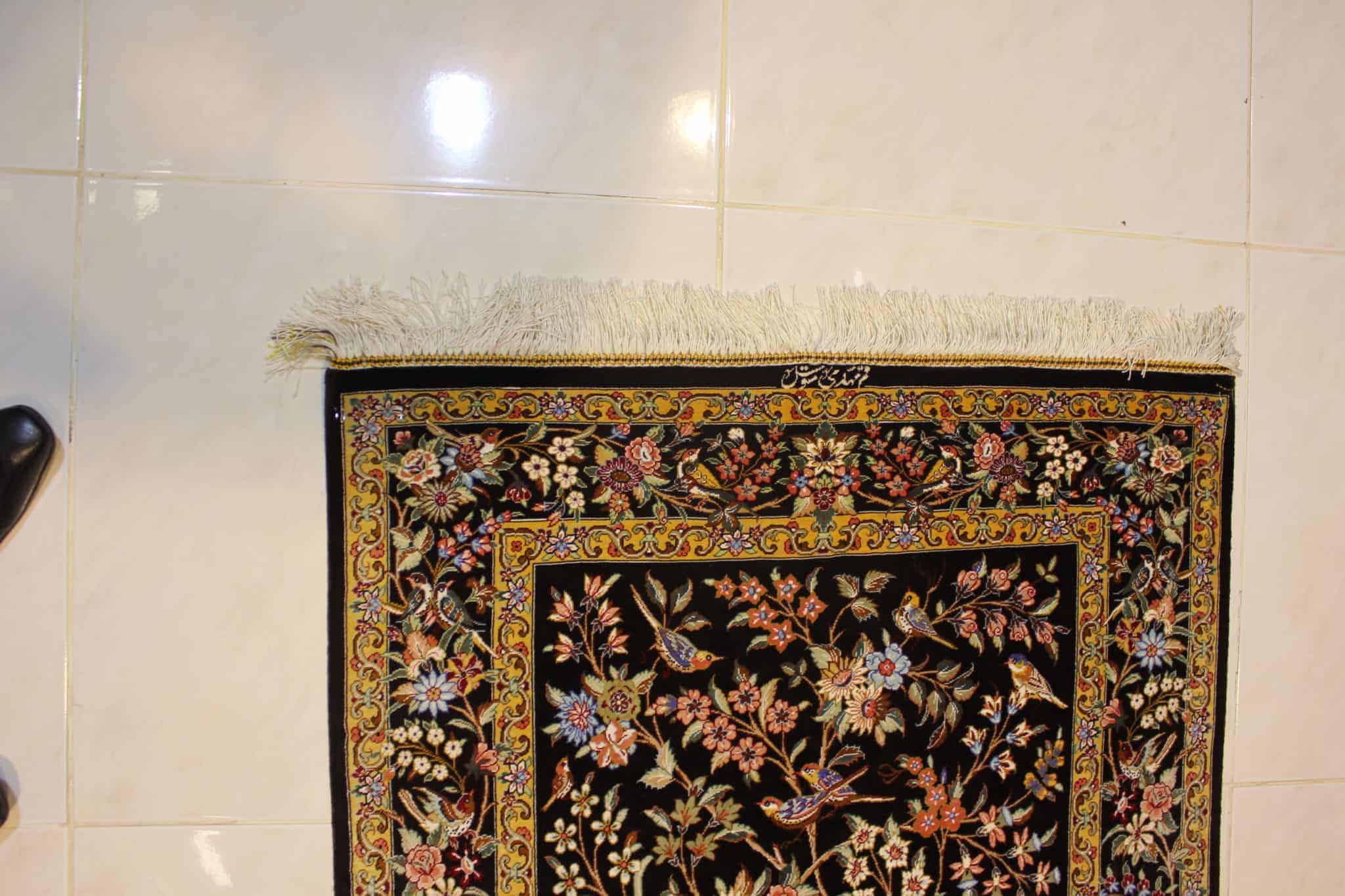 carpet genuine 100% silk handmade, iran (size 80cmx120cm) cpt35