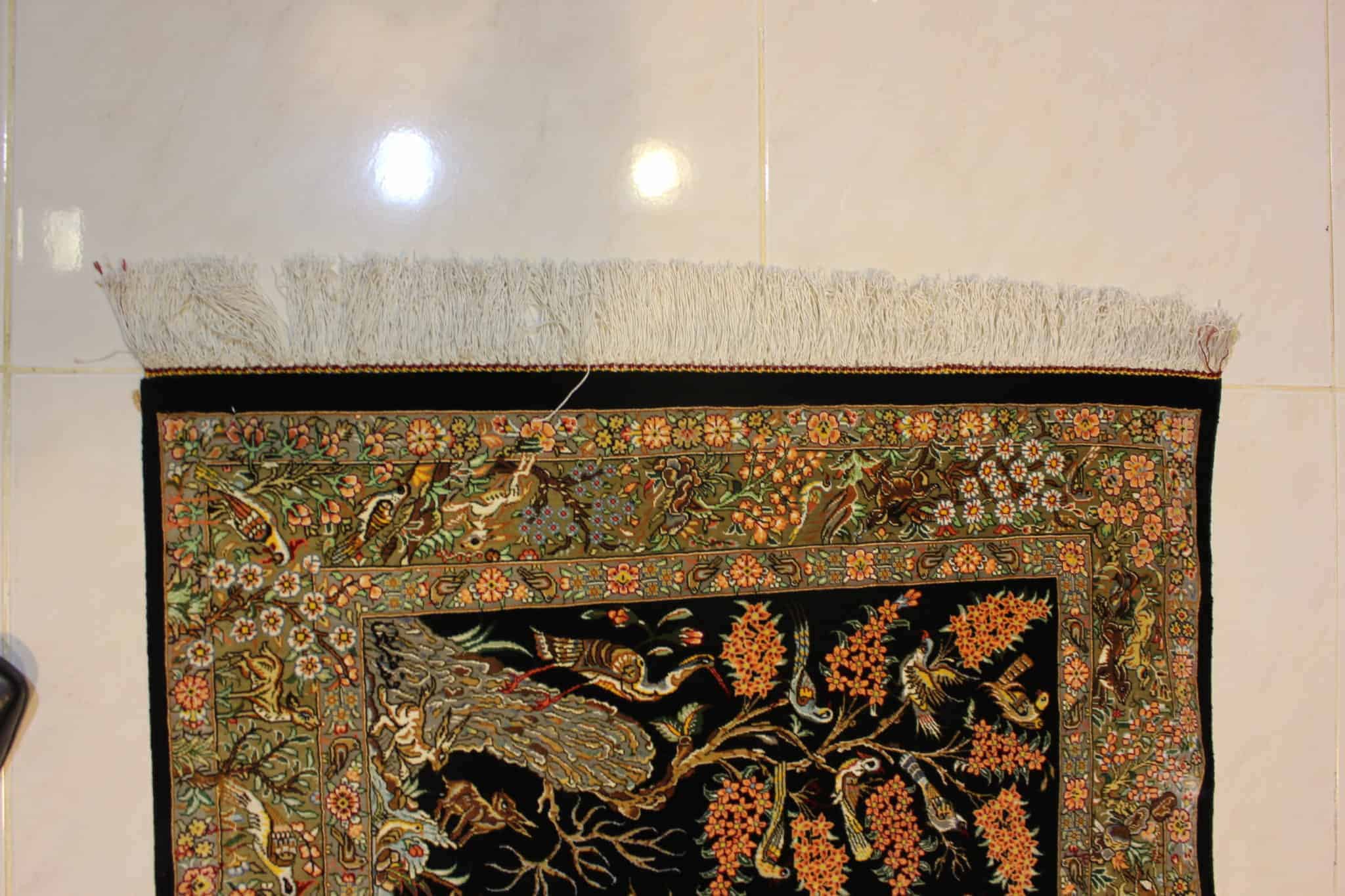 carpet genuine 100% silk handmade, iran (size 80cmx120cm) cpt38