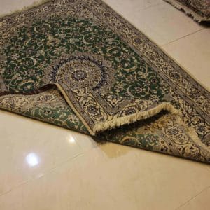 carpet genuine 20% silk, 80% wool, handmade, iran (size 130cmx200cm) cpt48