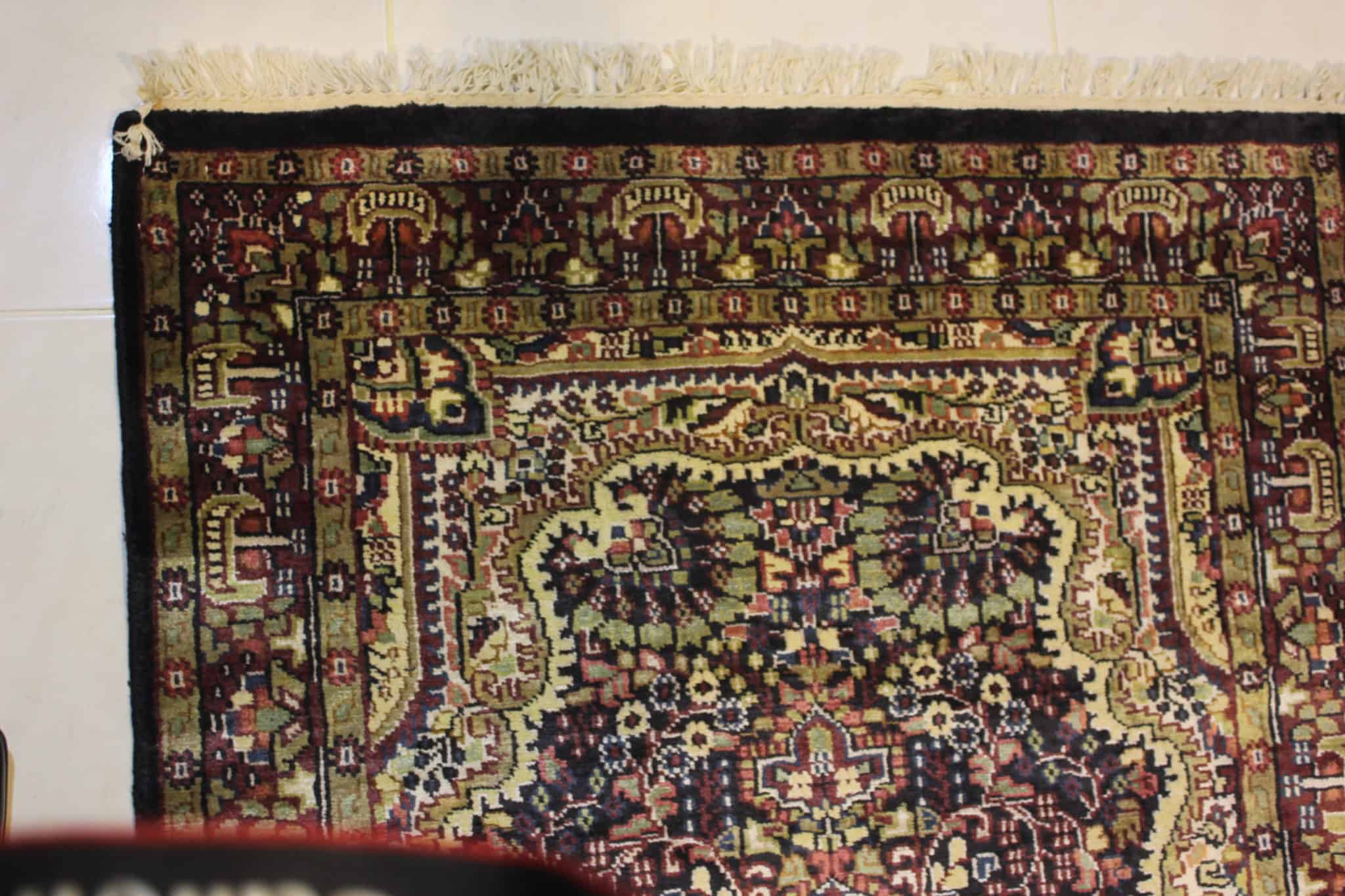 carpet genuine industrial silk, handmade, indian (size 100cmx150cm) cpt55