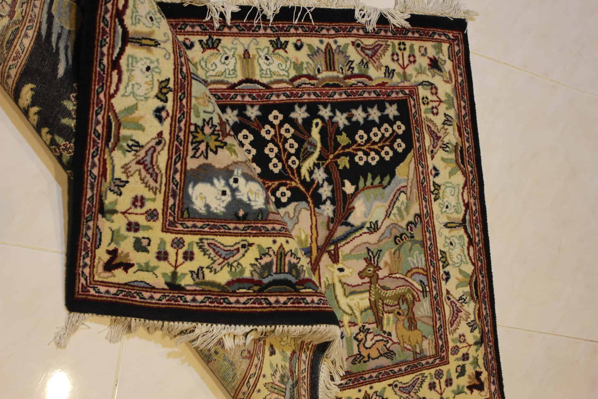 carpet genuine 100% wool & silk mixed, handmade, belgium (size 70cmx100cm) cpt65