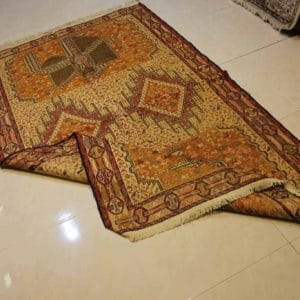 carpet genuine 100% silk cotton mixed, handmade, iran (size 130cmx200cm) cpt71