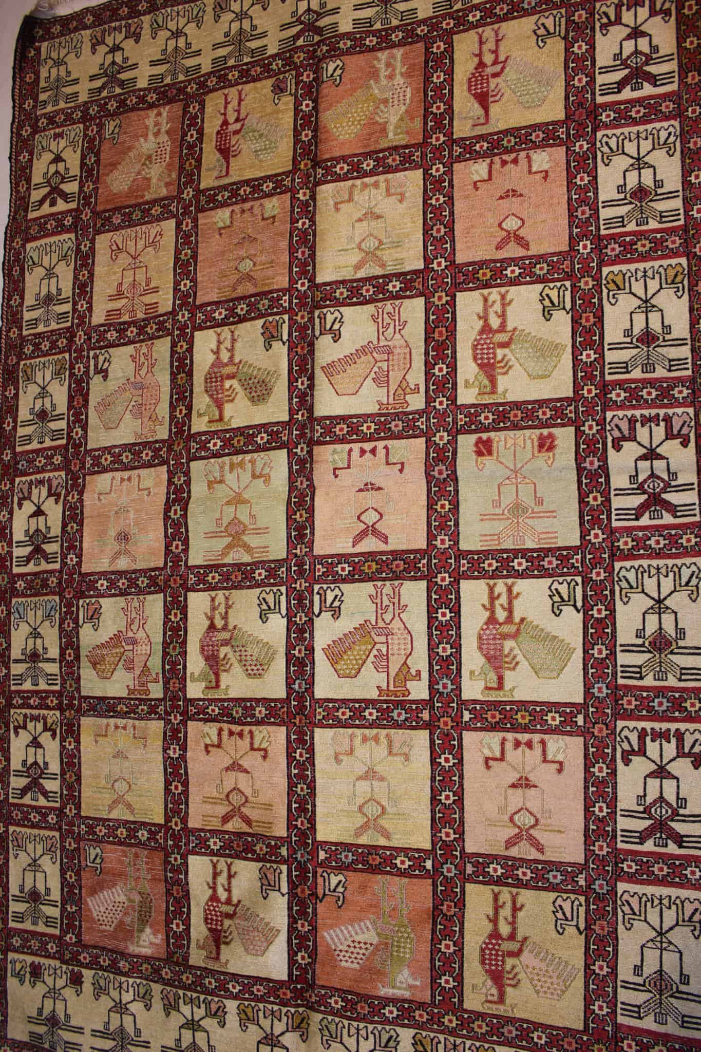 carpet genuine 100% silk cotton mixed, handmade, iran (size 130cmx200cm) cpt74