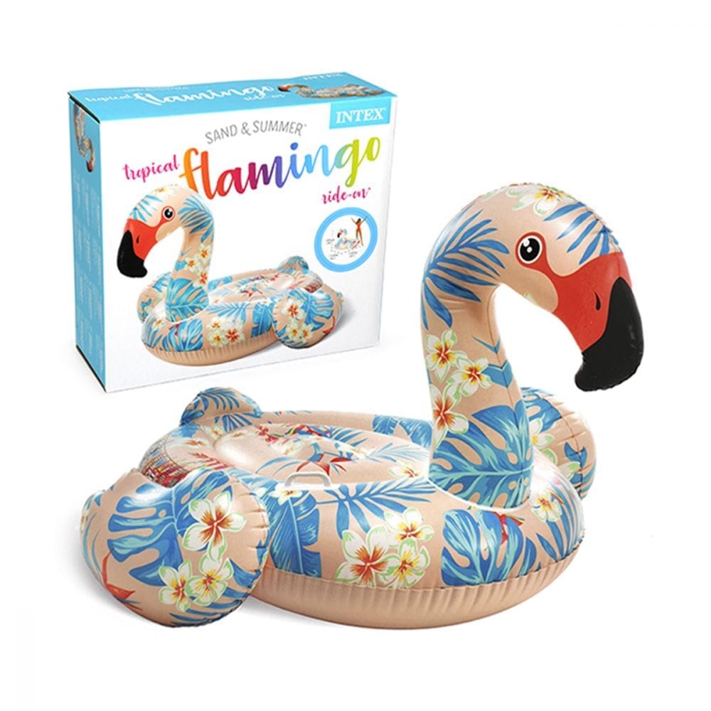 intex tropical flamingo ride on pool float multicolor ages 3+