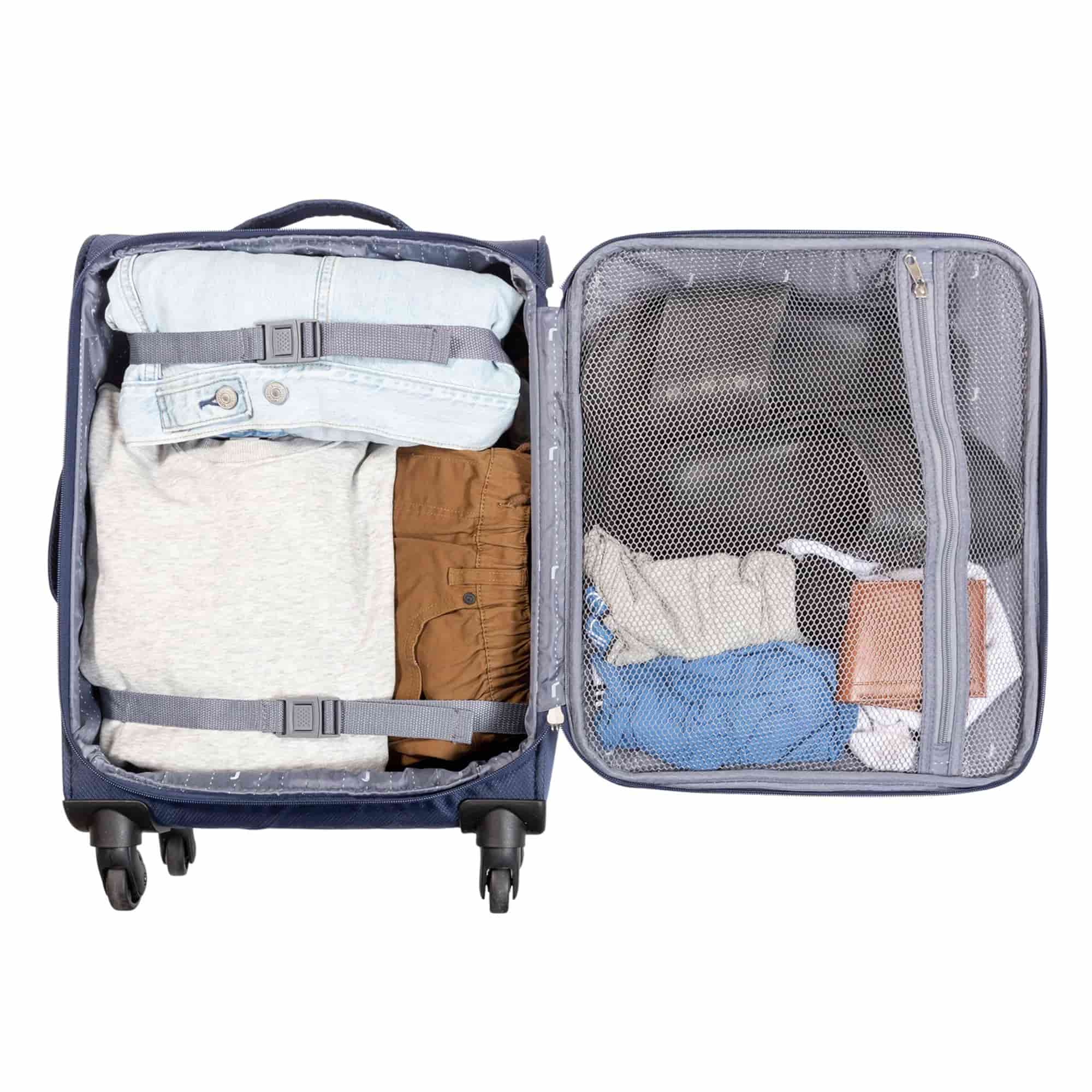 jetstream 20 inch softside rolling spinner upright carry on luggage, navy