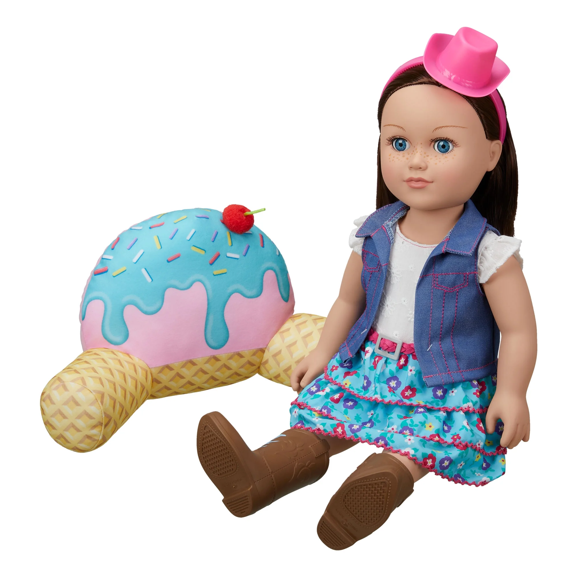 my life as lounge pillow for 18 inch dolls, ice cream, multicolor