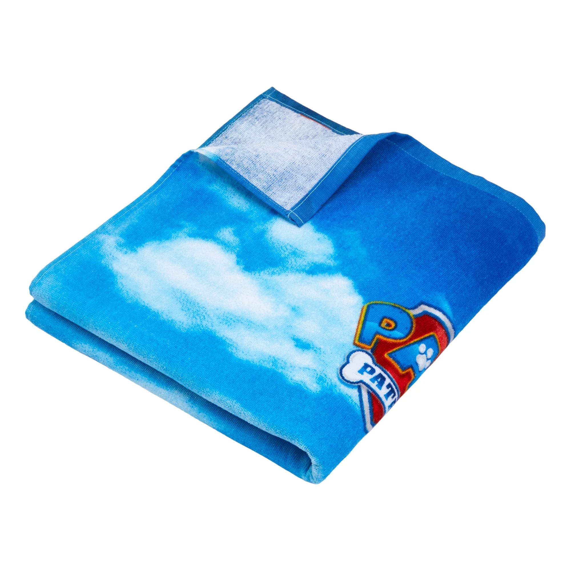 paw patrol kids beach towel cotton blend 28x58" blue nickelodeon