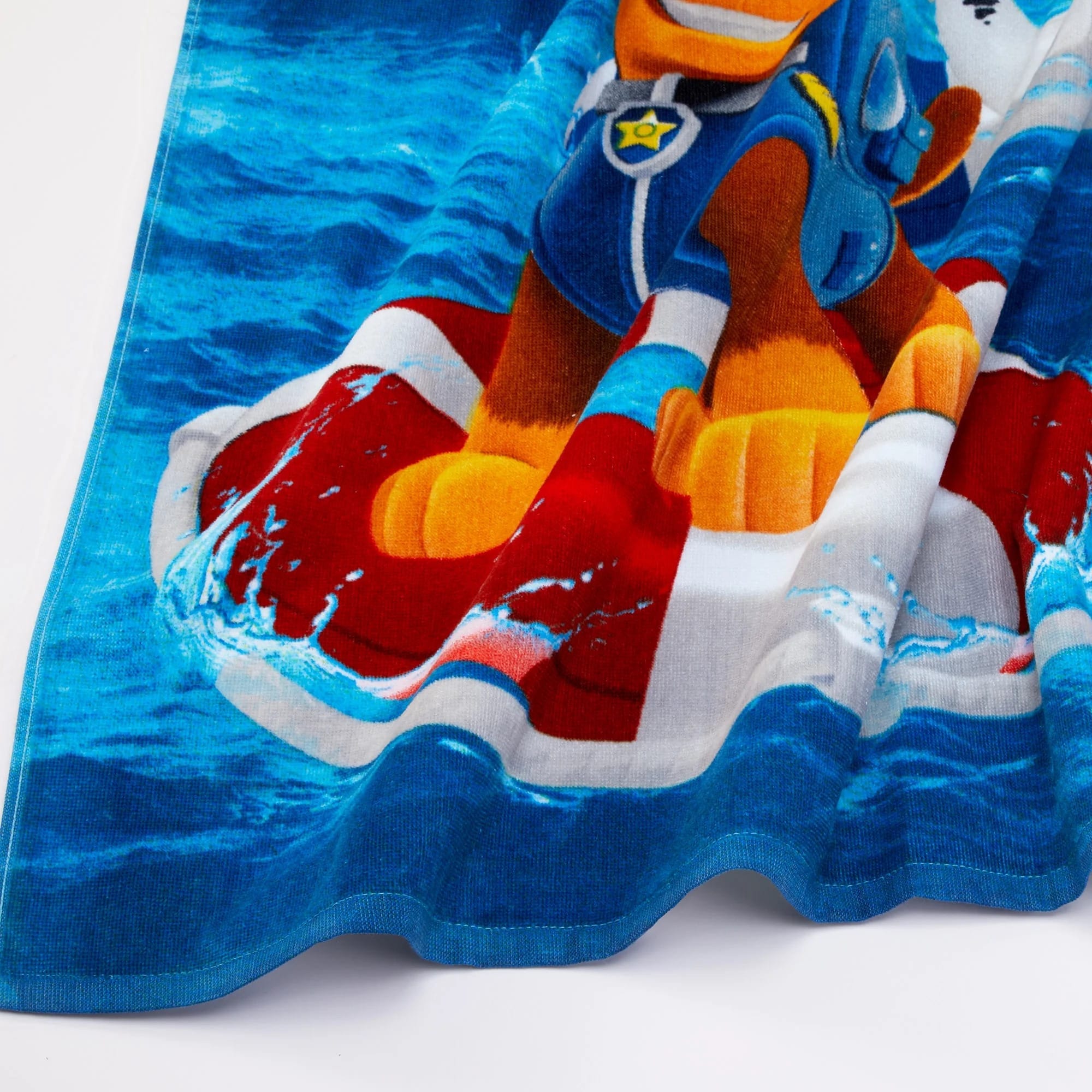 paw patrol kids beach towel cotton blend 28x58" blue nickelodeon