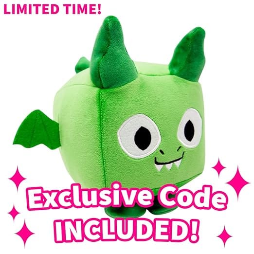 pet simulator green dragon huge pet plush (8.5" tall, series 1)