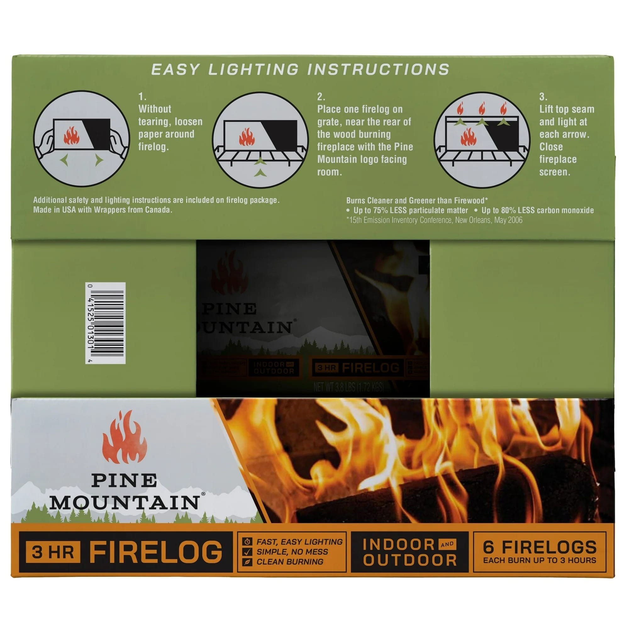 pine mountain traditional 3 hour firelogs, 6 pack