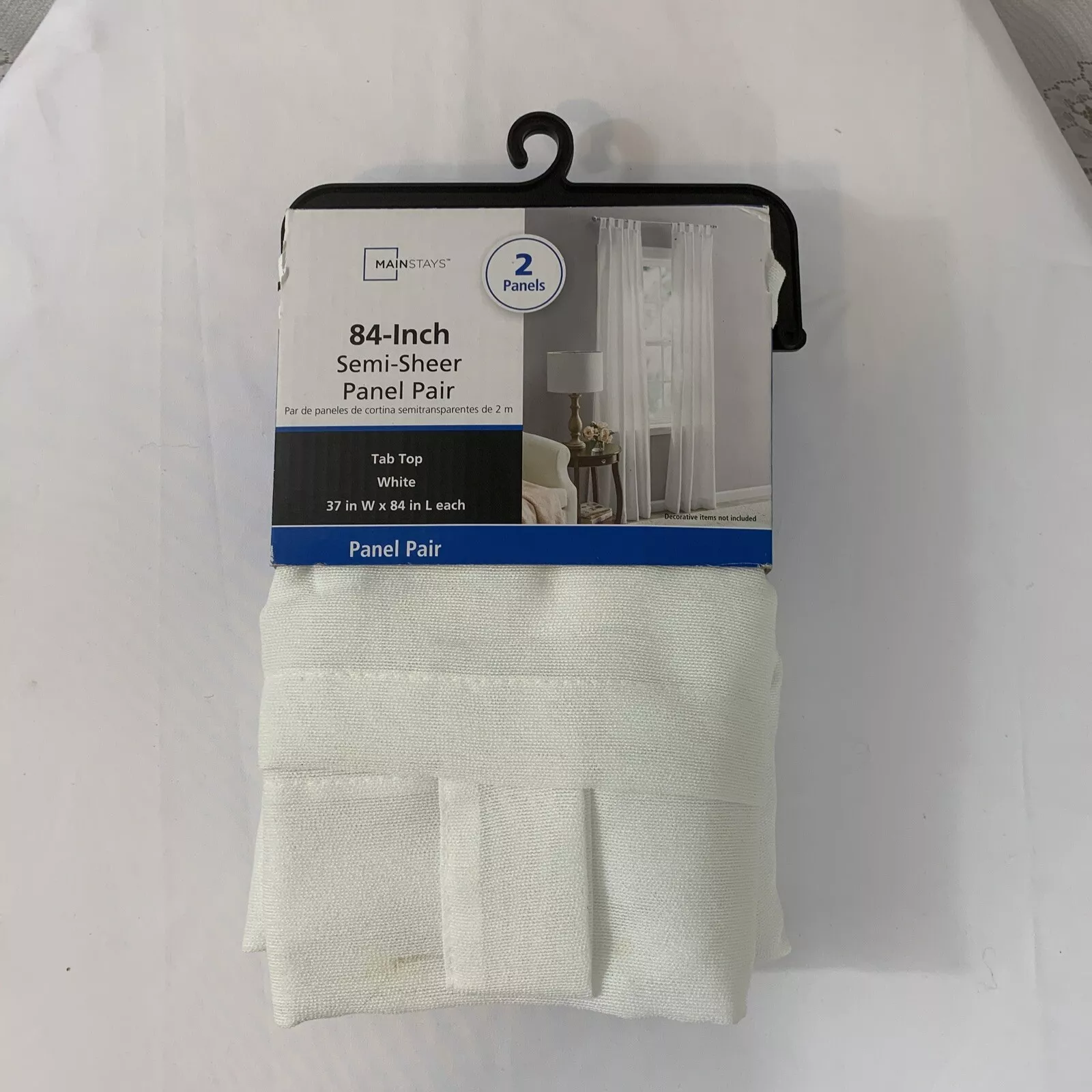 mainstays 2 panels 84 inch tab top