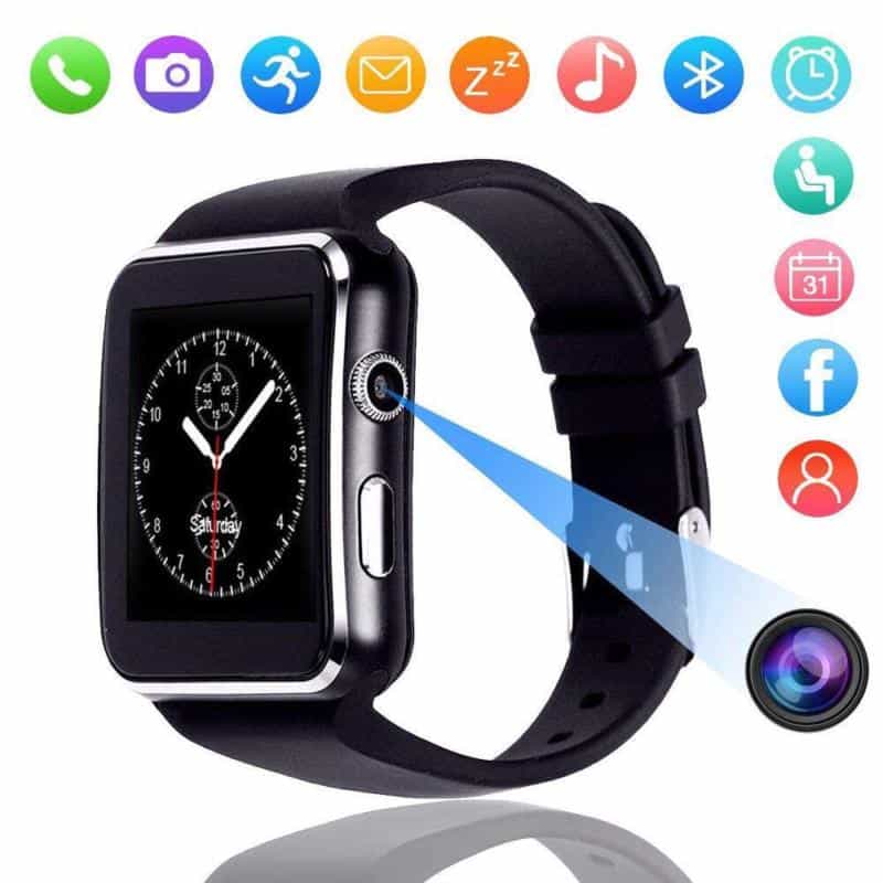 x6 smart watch with camera touch screen support sim tf card bluetooth smartwatch for iphone xiaomi android phone(white)