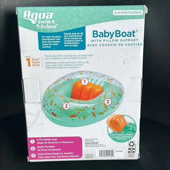 swimschool babyboat with adjustable pillow support 6 24 months, green
