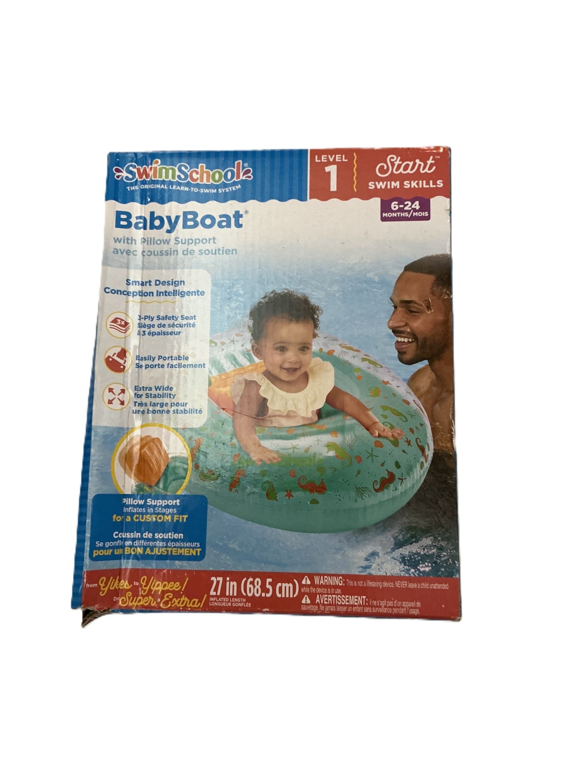 swimschool babyboat with adjustable pillow support 6 24 months, green